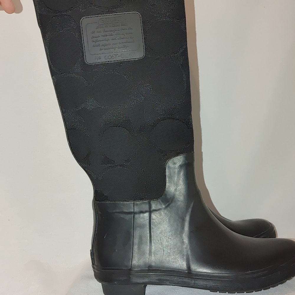 Coach Black Patterned Winter Boots